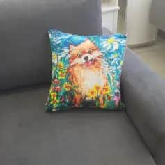 Подушки, наволочки декоративные ПОДУШКА ДЕКОРАТИВНАЯ СОБАКИ ВАН ГОГ, ШПИЦ СИДИТ ТКАНЬ: ВЕЛЮРПОПЛИН, РАЗМЕР 40*40, МОЛНИЯ, ВНУТРЕННИЙ ЧЕХОЛ СОСТАВ: 1 СТОРОНА ПОЛИЭСТЕР 80%, ХЛОПОК 20%, 2 СТОРОНА ХЛОПОК 100%, АРТ. 0226 - изображение 3