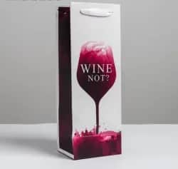 Подарочные пакеты ПАКЕТ ПОД БУТЫЛКУ «WINE NOT», 13X36X10 СМ, ЛАМИНИРОВАННЫЙ 5035712 - изображение 1