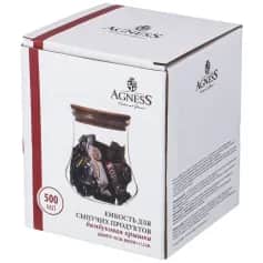 Банки для сыпучих продуктов Емкость для сыпучих продуктов 550 мл, 10*11,5 см с бамбук.крышкой - изображение 2