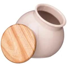 Банки для сыпучих продуктов Банка с дерев.крышкой Bronco Fusion 800 мл, 13,5*13*14 см, пудровая - изображение 2