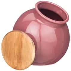 Банки для сыпучих продуктов Банка с дерев.крышкой Bronco Fusion 1250 мл, 16,5*14,5*15 см, брусничная - изображение 2