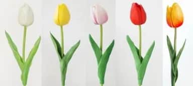 Цветы искусственные Тюльпан закрытый (белый) 44см - изображение 1