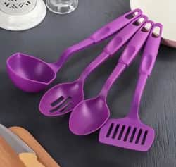 Наборы кухонных пренадлежностей Набор кулинарных принадлежностей Радуга фиолетовый, 4 предмета, 30 см - изображение 1