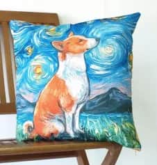 Подушки, наволочки декоративные ПОДУШКА ДЕКОРАТИВНАЯ СОБАКИ ВАН ГОГ, ОХОТНИК ПОРТРЕТ ТКАНЬ: ВЕЛЮРПОПЛИН, РАЗМЕР 40*40, МОЛНИЯ, ВНУТРЕННИЙ ЧЕХОЛ СОСТАВ: 1 СТОРОНА ПОЛИЭСТЕР 80%, ХЛОПОК 20%, 2 СТОРОНА ХЛОПОК 100%, АРТ. 0232 - изображение 1