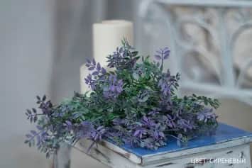 Цветы искусственные Цветок иск. Ветка фисташки 35 см (сиреневый) - изображение 2