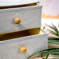 Коробки, ящики, кофры для хранения Короб для хранения 2 выдвижных ящика 22х22х20,5 см Франческа, цвет серо-голубой 3692707 - изображение 4