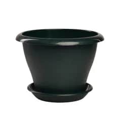 Кашпо, горшки цветочные Горшок Гамма 1,6 л d 17 см, пластик. с поддоном, малахит 30 (арт. 5PL0070) - изображение 1