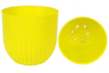 Кашпо, горшки цветочные Горшок Альфа 1,4 л d 13 см, h 12,5 см, пластик. с вкладкой, медовый 15 (арт.А13-34) - изображение 2