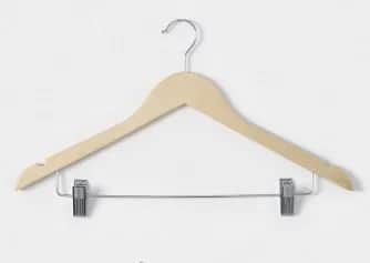 Вешалки и плечики Вешалка-плечики с зажимами, 44,5х1,2х24,5 см, светлое дерево, лотос 9348089 - изображение 1