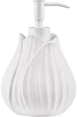 Аксессуары для ванной комнаты Дозатор для жидкого мыла Fleur, 10х10х17 см., цвет белый - изображение 1