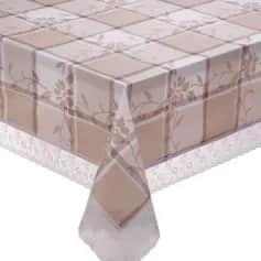 Скатерти, салфетки Скатерть Meiwa F-55 WHBR прям. 122х152 см, бел.корич. - изображение 1