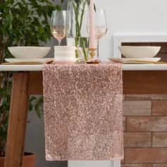 Скатерти, салфетки ДОРОЖКА НА СТОЛ С ПАЙЕТКАМИ, ПУДРА, 30*160 СМ 5109428 - изображение 2