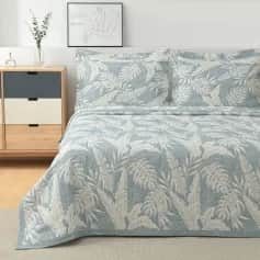 Покрывала ПОКРЫВАЛО ARYA ЖАККАРД 250X260 TROPIC СИНИЙ С 2 НАВОЛОЧКАМИ - изображение 1