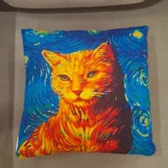 Подушки, наволочки декоративные ПОДУШКА ДЕКОРАТИВНАЯ РЫЖИЙ КОТ ВАН ГОГ, ТКАНЬ: ВЕЛЮРПОПЛИН, РАЗМЕР 40*40, МОЛНИЯ, ВНУТРЕННИЙ ЧЕХОЛ СОСТАВ: 1 СТОРОНА ПОЛИЭСТЕР 80%, ХЛОПОК 20%, 2 СТОРОНА ХЛОПОК 100%, АРТ.0254 - изображение 5