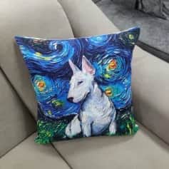 Подушки, наволочки декоративные ПОДУШКА ДЕКОРАТИВНАЯ СОБАКИ ВАН ГОГ, БУЛЬТЕРЬЕР ТКАНЬ: ВЕЛЮРПОПЛИН, РАЗМЕР 40*40, МОЛНИЯ, ВНУТРЕННИЙ ЧЕХОЛ СОСТАВ: 1 СТОРОНА ПОЛИЭСТЕР 80%, ХЛОПОК 20%, 2 СТОРОНА ХЛОПОК 100%, АРТ.0251 - изображение 3