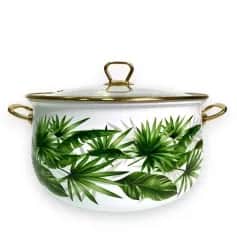 Кастрюли и котлы КАСТРЮЛЯ ЭМАЛ. ТРОПИКИ Д.24 (6,5 Л), ЦВ. БЕЛЫЙЗОЛОТО (АРТ. 1002-TR-24) - изображение 1