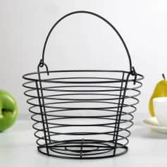 Конфетница Корзина для фруктов 20х20х13 см, цвет черный - изображение 1