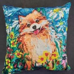 Подушки, наволочки декоративные ПОДУШКА ДЕКОРАТИВНАЯ СОБАКИ ВАН ГОГ, ШПИЦ СИДИТ ТКАНЬ: ВЕЛЮРПОПЛИН, РАЗМЕР 40*40, МОЛНИЯ, ВНУТРЕННИЙ ЧЕХОЛ СОСТАВ: 1 СТОРОНА ПОЛИЭСТЕР 80%, ХЛОПОК 20%, 2 СТОРОНА ХЛОПОК 100%, АРТ. 0226 - изображение 5