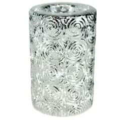 Подсвечник Подсвечник 8*13см [СПИРАЛИ] серебро стекло (арт. 901487) - изображение 1