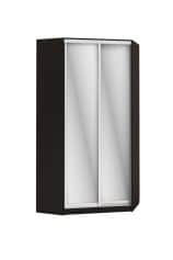 Шкаф для одежды и белья МАРК (УГЛОВОЙ левый); шкаф-купе 2 дв. 1200*900*2300, (с зеркалом, без ящиков) - изображение 1