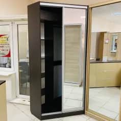 Шкаф для одежды и белья МАРК (УГЛОВОЙ правый); шкаф-купе 2 дв. 1200*900*2300, (с зеркалом, без ящиков) - изображение 3