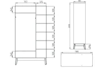 Шкаф для одежды и белья КАЛГАРИ - изображение 2
