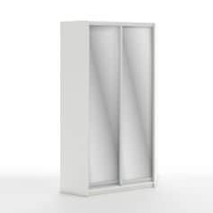 Шкаф для одежды и белья МАРК (УГЛОВОЙ правый); шкаф-купе 2 дв. 1200*900*2300, (с зеркалом, без ящиков) - изображение 1