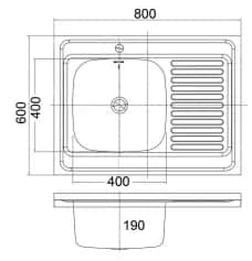 Мойки EMAR, мойка накладная 800*600мм (арт. T6080RQ) - изображение 2