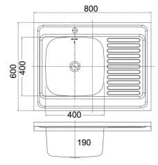 Мойки EMAR, мойка накладная 800*600мм (арт. T6080LQ) - изображение 2