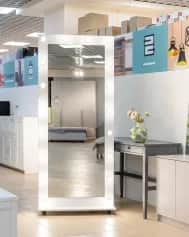 Зеркало ЗЕРКАЛО С ЛАМПОЧКАМИ БОЛЬШОЕ, С ПОЛКОЙ, НА КОЛЕСИКАХ (800*1800 ММ) - изображение 3