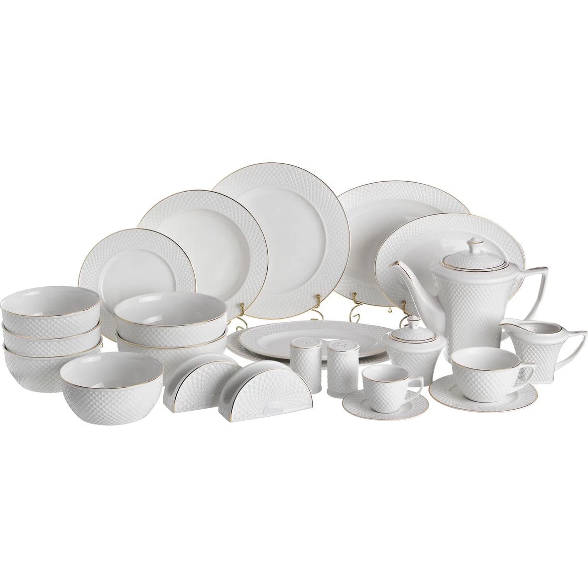 СЕРВИЗ СТОЛОВО-ЧАЙНЫЙ НА 12 ПЕРС. "ДИАМАНД ГОЛД" 101 ПР. (2КОР=1НАБ.) (АРТ. 359-323), норма - фото 1