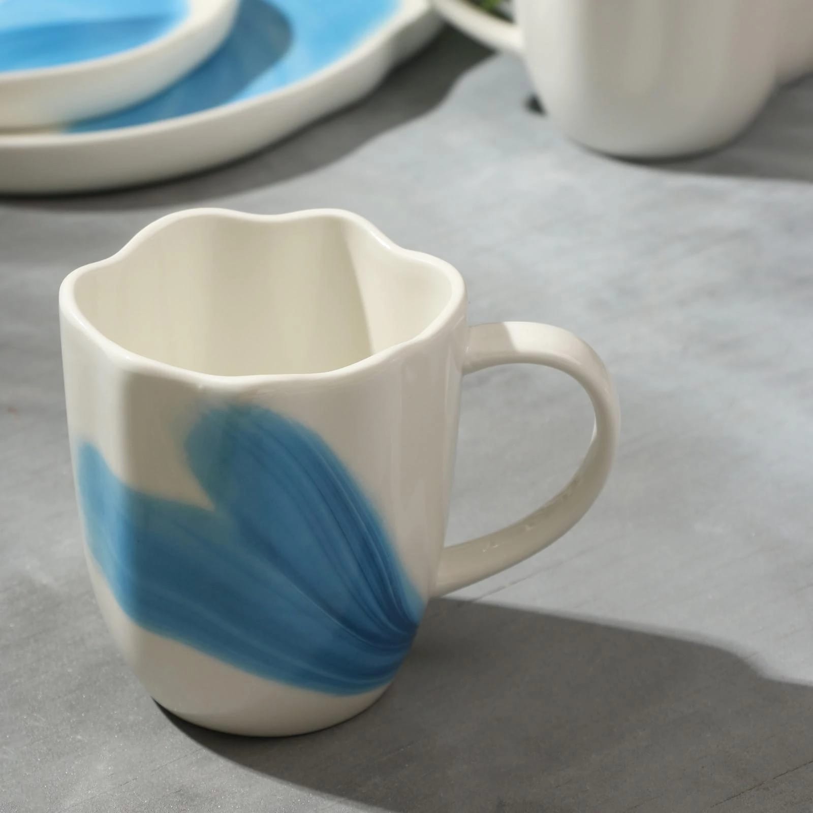 Кружка неровный край "Разводы" 350 мл  6776543, норма - фото 1