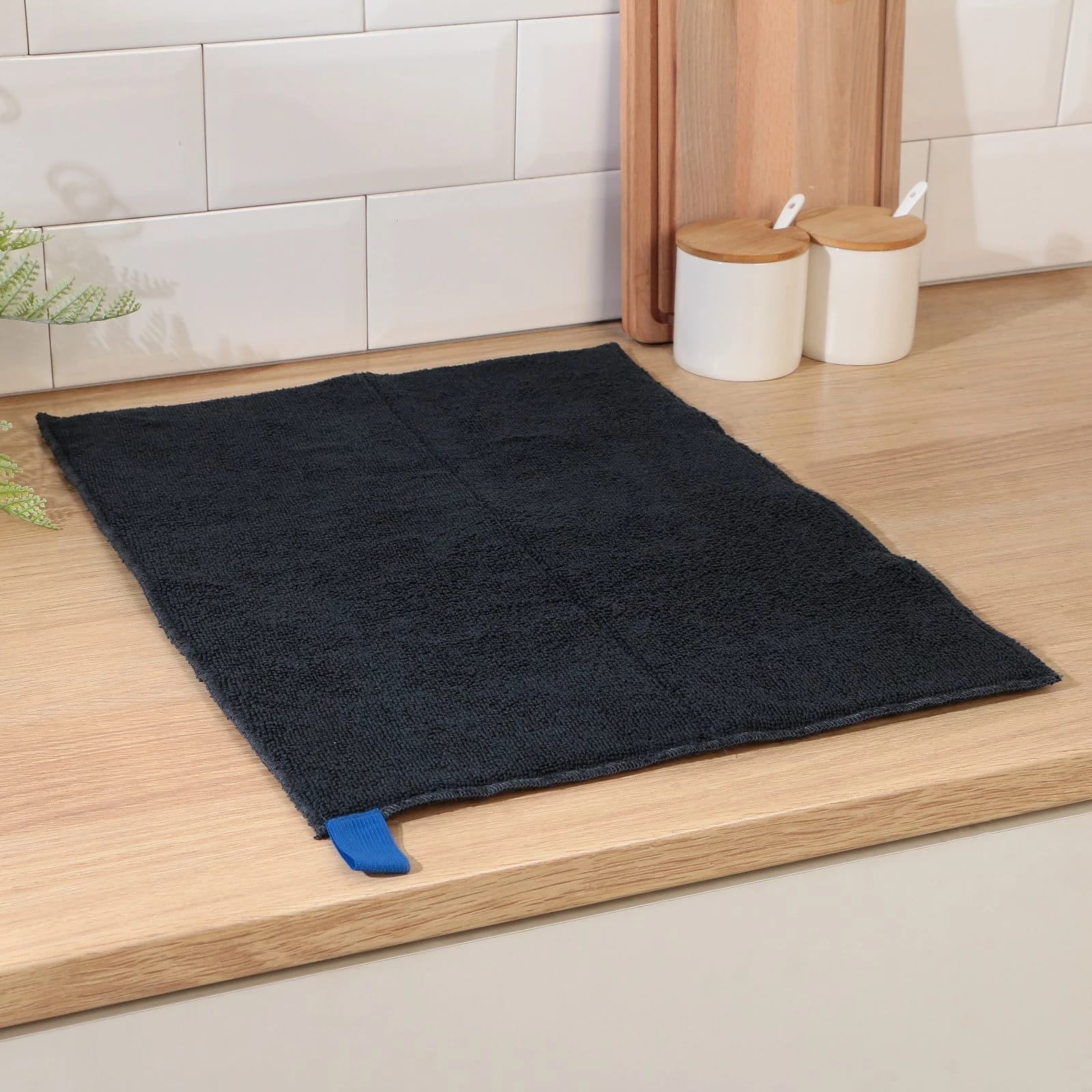 САЛФЕТКА ДЛЯ СУШКИ ПОСУДЫ ДОЛЯНА "ЛОФТ" 38Х50 СМ, ЦВЕТ ЧЕРНЫЙ, МИКРОФИБРА 9462765, норма - фото 1