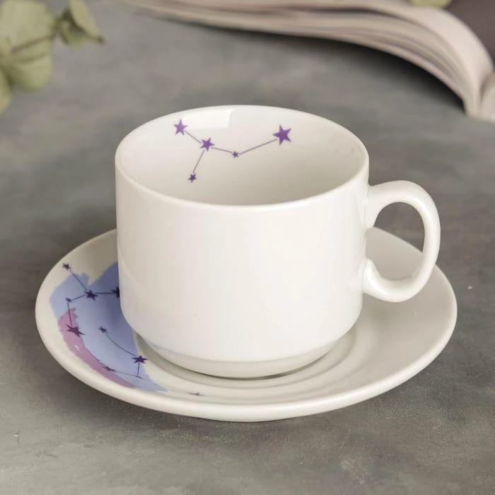 Чайная пара "Космос", кружка 220 мл, блюдце 14 см 5102143, норма - фото 2