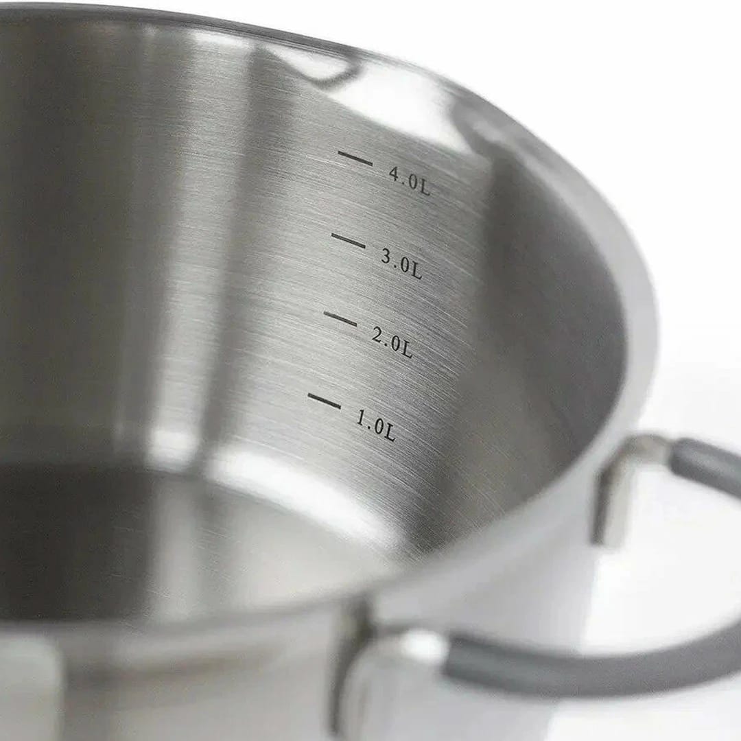 Кастрюля с 2-мя носиками с крышкой 4,9л "ИДЕАЛ" с силикон. ручками (арт. ID-2449), норма - фото 3