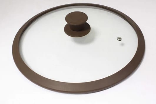 Крышка стеклян. с силикон/обод 24см коричневая арт. 4824BR , норма - фото 1