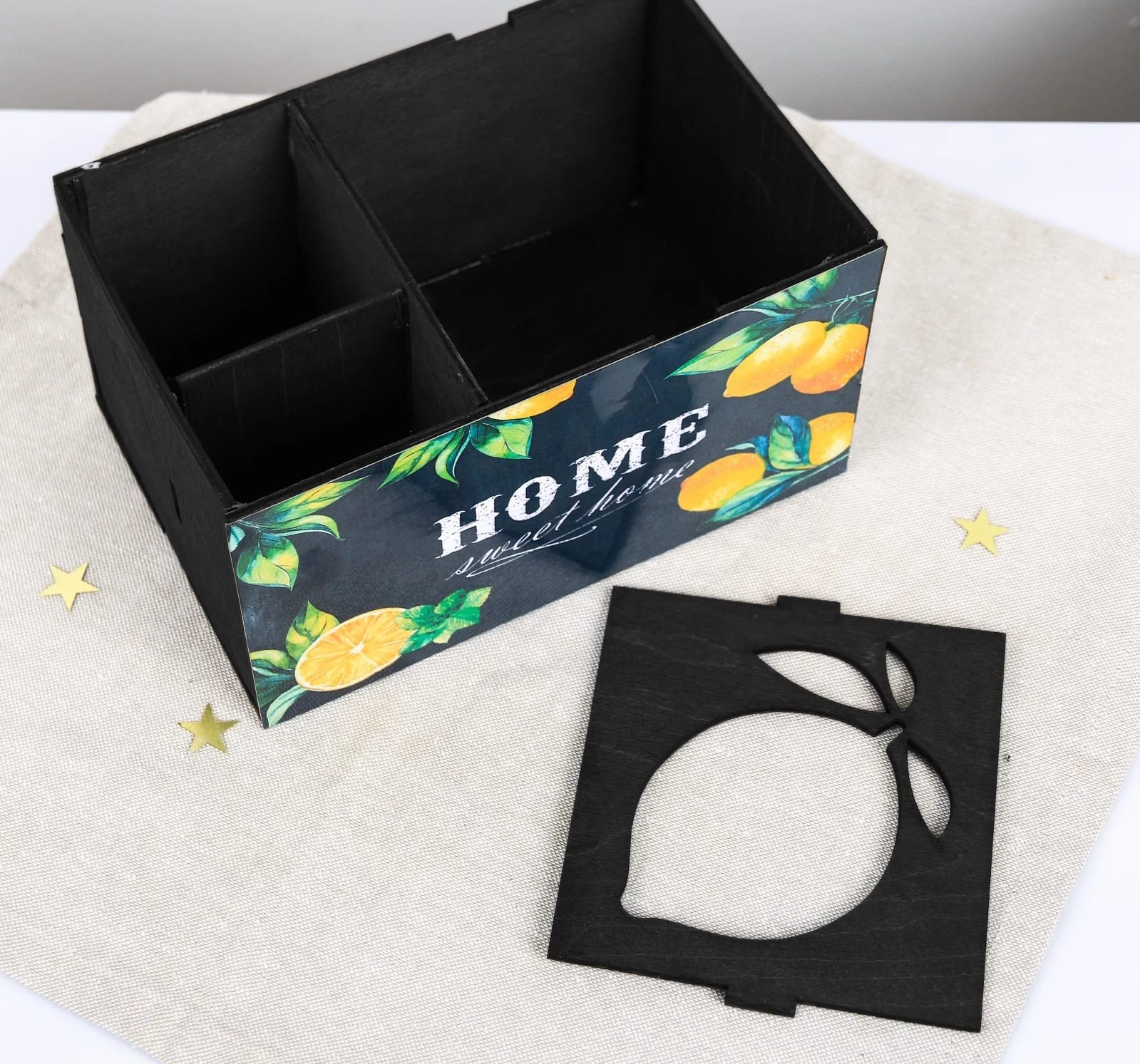 Органайзер с отделом для салфеток "Лимоны" 21,2х11,6х14,2 см, разборный  4237509, норма - фото 2