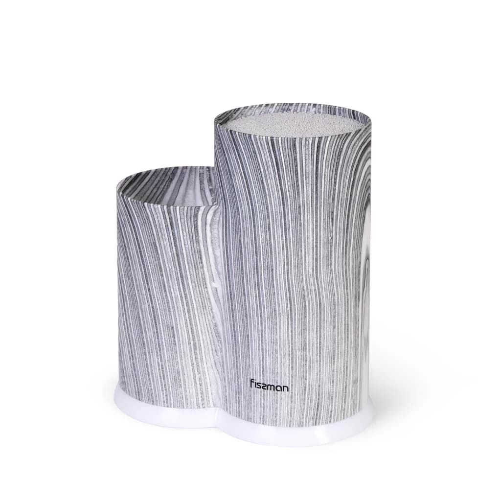 Подставка для ножей с двумя отделениями 11x11x22+11x8х17см, цв.СЕРЫЙ МРАМОР (пластик)(арт.2885), норма - фото 1