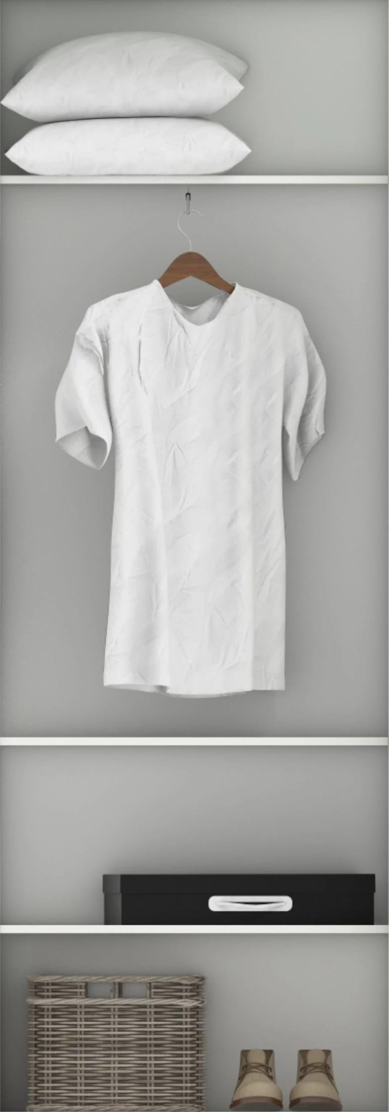 Наполнение секции в шкаф-купе 768 мм. (гл. 450 мм) (1 штанга + 2 полки) - фото 1