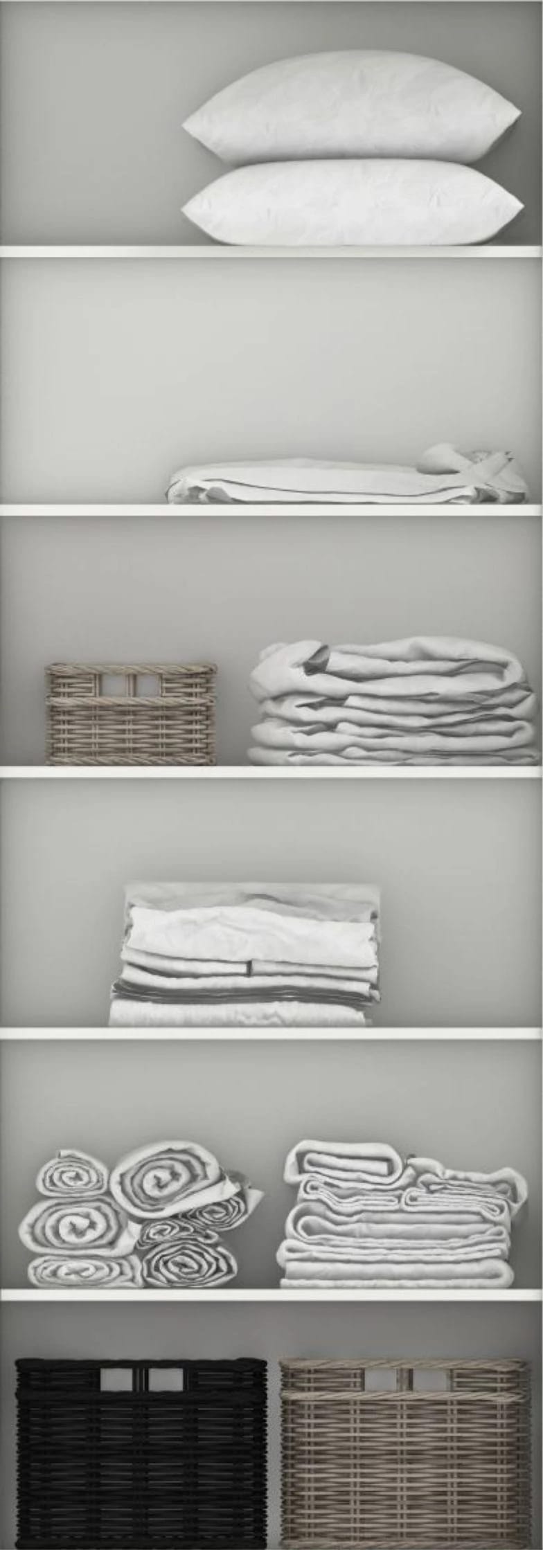 Наполнение секции в шкаф-купе 768 мм. (гл. 450 мм) (4 полки) - фото 1