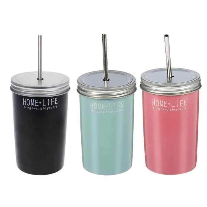 Стакан с крышкой и трубочкой "Хорошее настоение" 480 мл 8,5х13,5 см 1278872, норма - фото 2