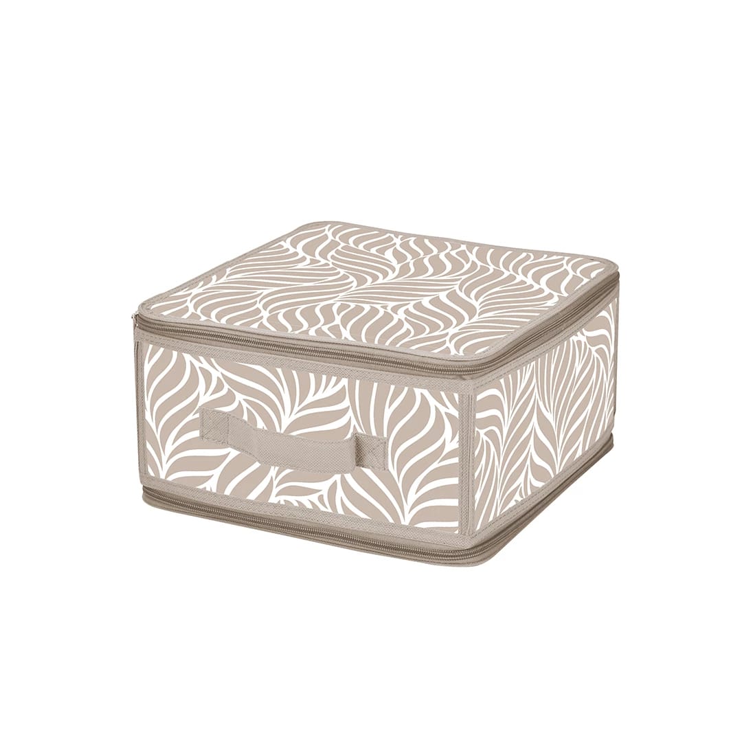 Короб для хранения "Листья", складной на молнии Д300 Ш280 В150, бежевый, норма - фото 1