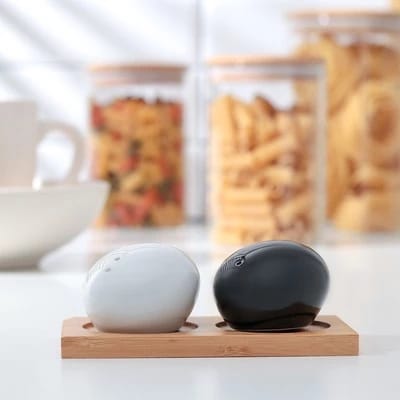 Набор для специй на дерев подставке 2 шт "Эстет. Камни" солонка, перечница 3100986, норма - фото 1