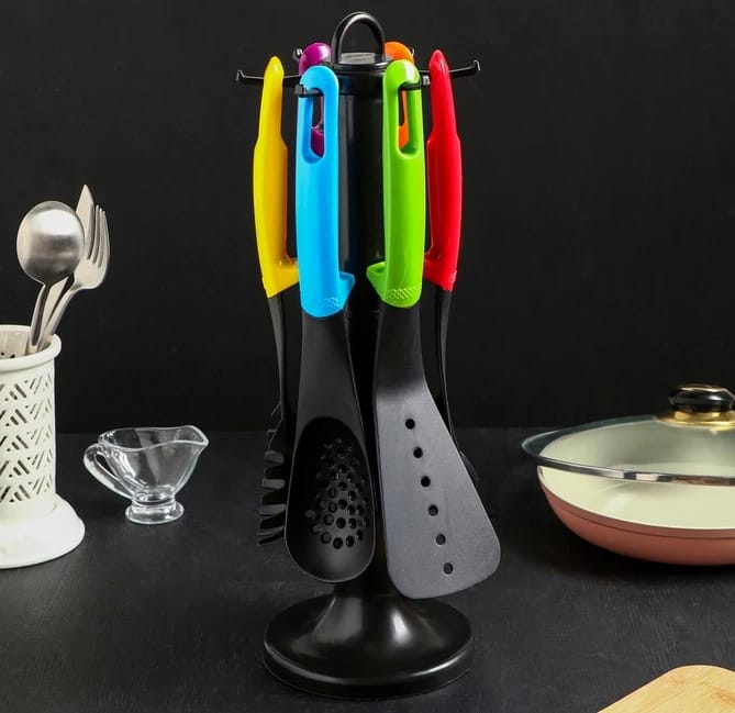 Набор кухонных принадлежностей "Монпансье" 6 пр. на подставке , МИКС 163046, норма - фото 1