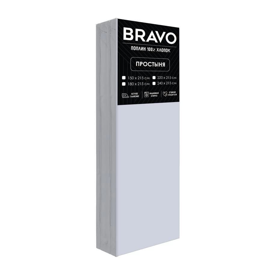 Простынь 215/240 БРАВО, поплин, м504.12.04 рис.5835-1 голубой, норма - фото 1