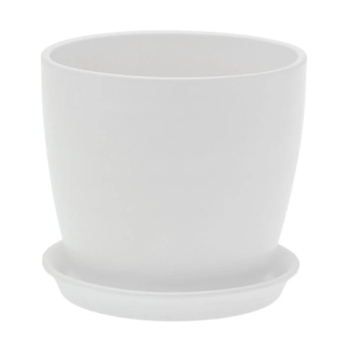 Горшок цветочный "Осень" 2,0 л глянец белый лак   1968859, норма - фото 1