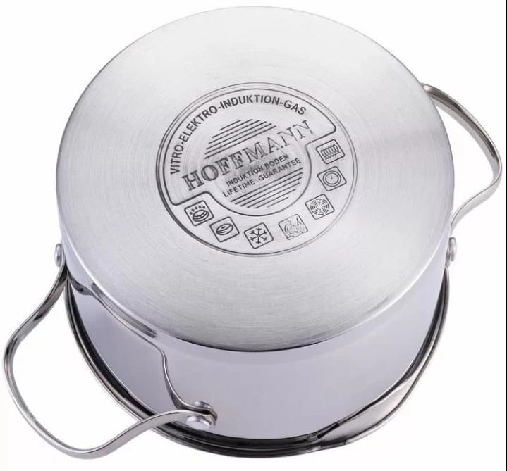 Кастрюля 4,7 л/ 22 см со сливом, нерж. сталь (арт.НМ 5622), норма - фото 2