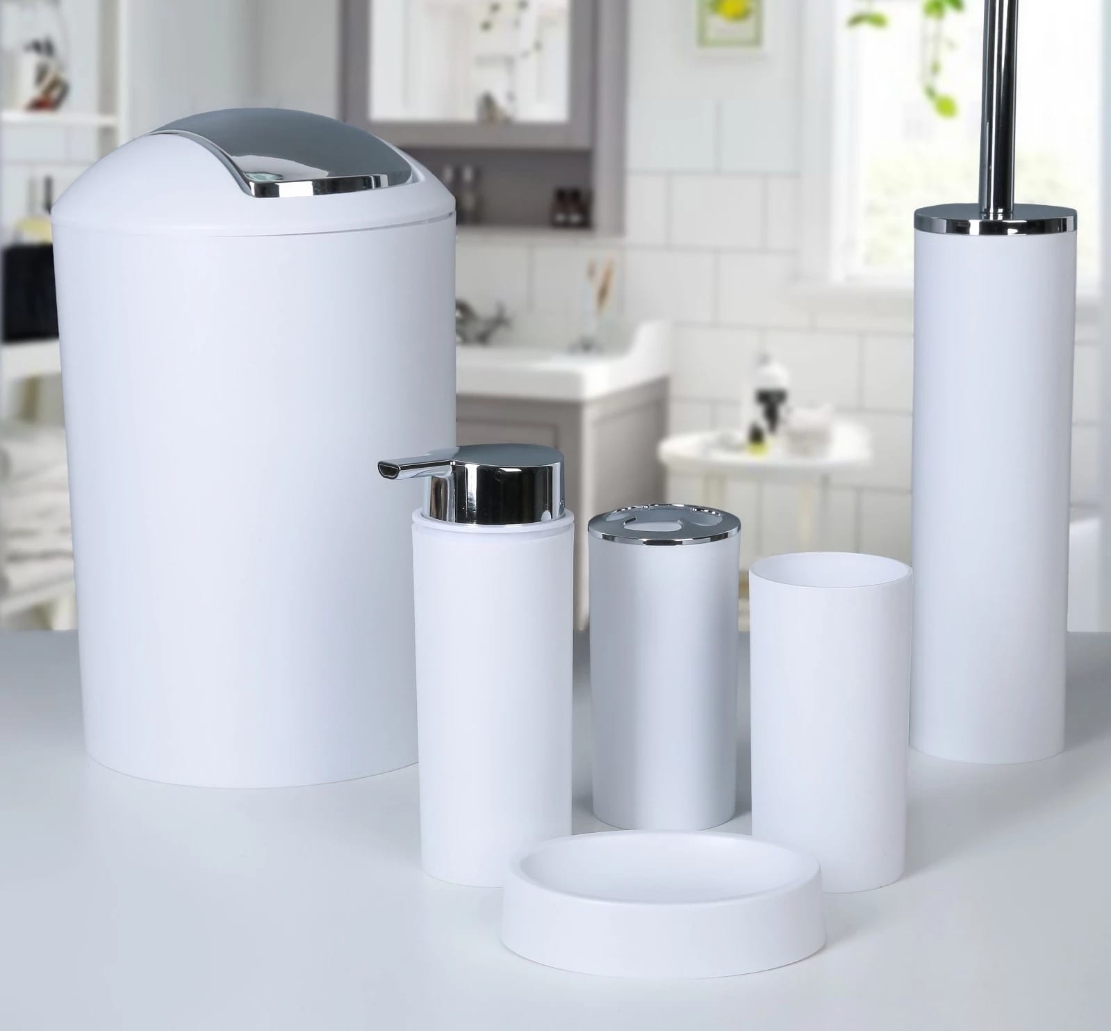 Набор для ванной "Сильва" 6 предметов, белый 4098369, норма - фото 1