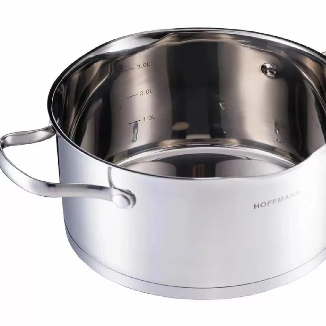 Кастрюля 2,6 л/ 18 см со сливом, нерж. сталь (арт.НМ 5618), норма - фото 5