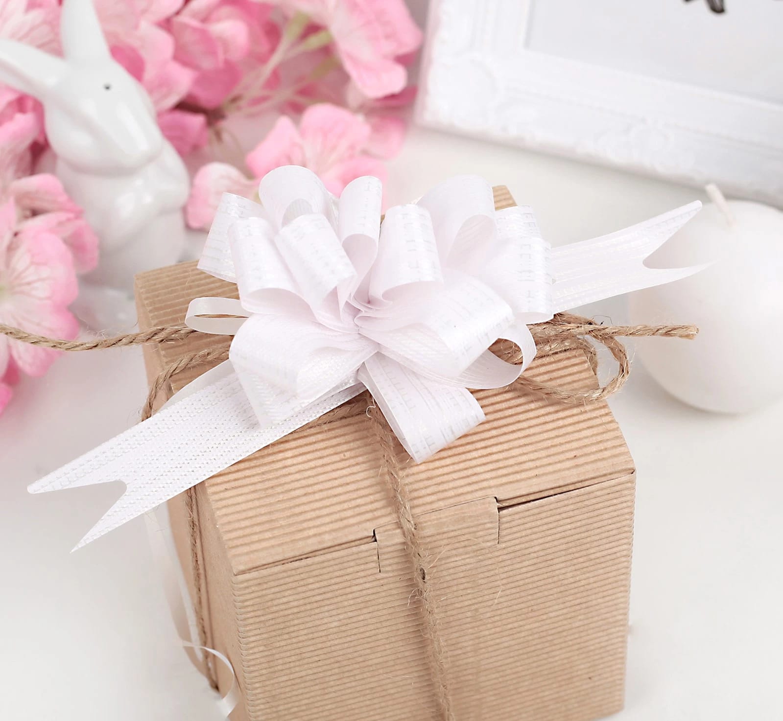 Бант-шар №1,8 тонкие полосы, белый 894778, норма - фото 1